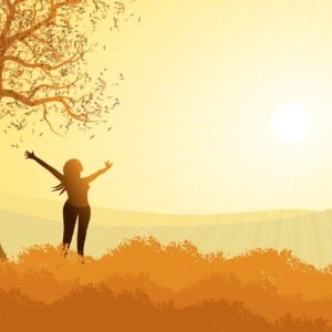 une femme libre et détendue se relaxe en pleine nature
