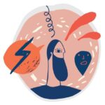 illustration d'un homme barbu submergé par ses pensées
