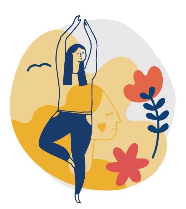 illustration d'une femme qui fait du yoga